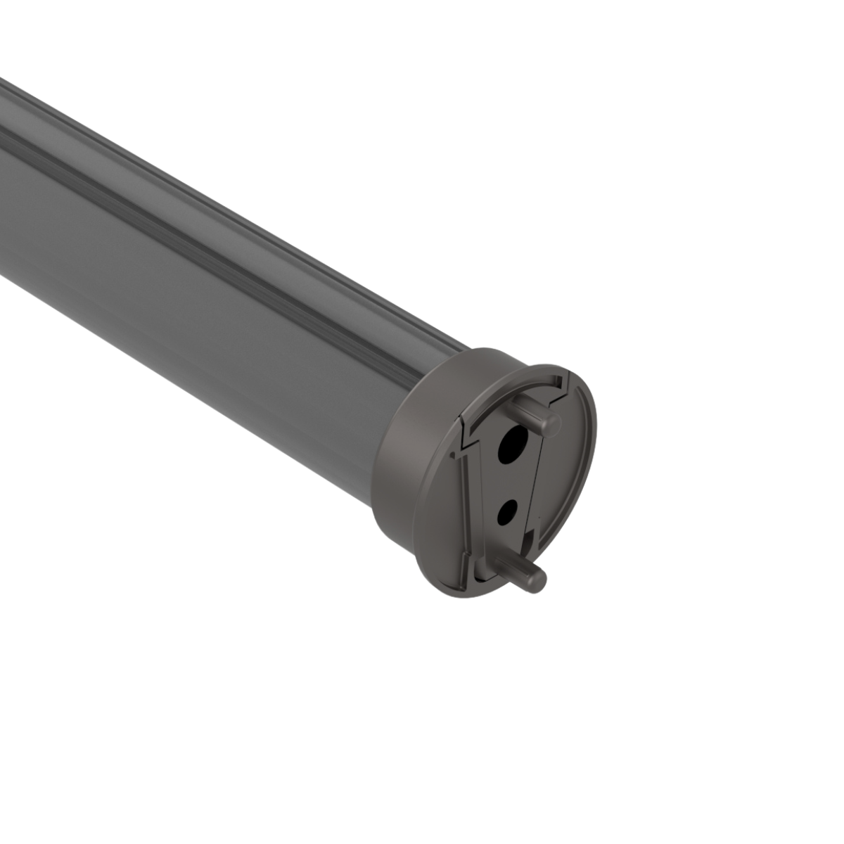 Round Slate Grey Closed Closet Rod End Supports