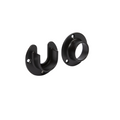 Round Matte Black Closet Rod Screw-In End Supports