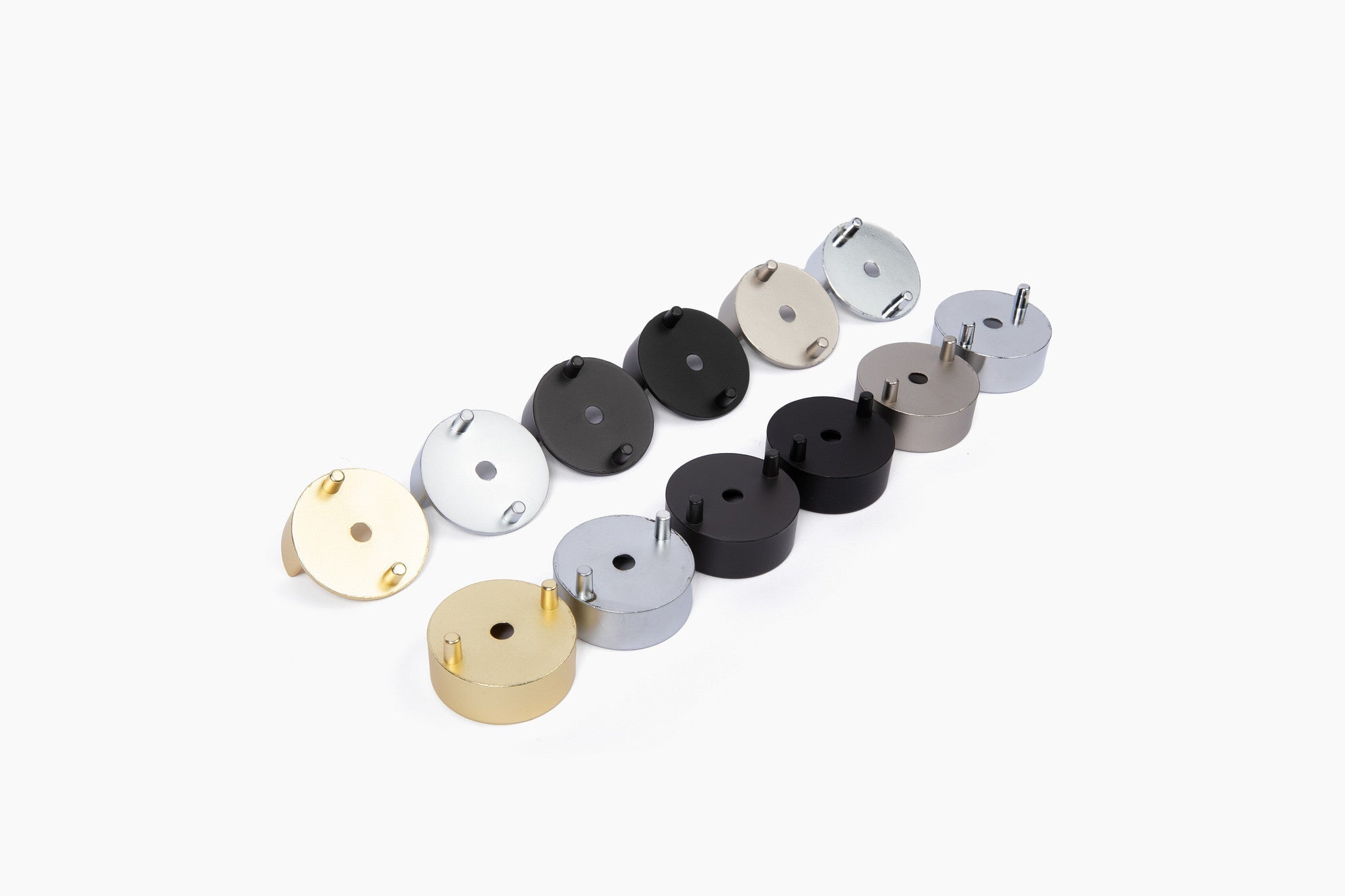 Round Matte Aluminum Closet Rod End Supports