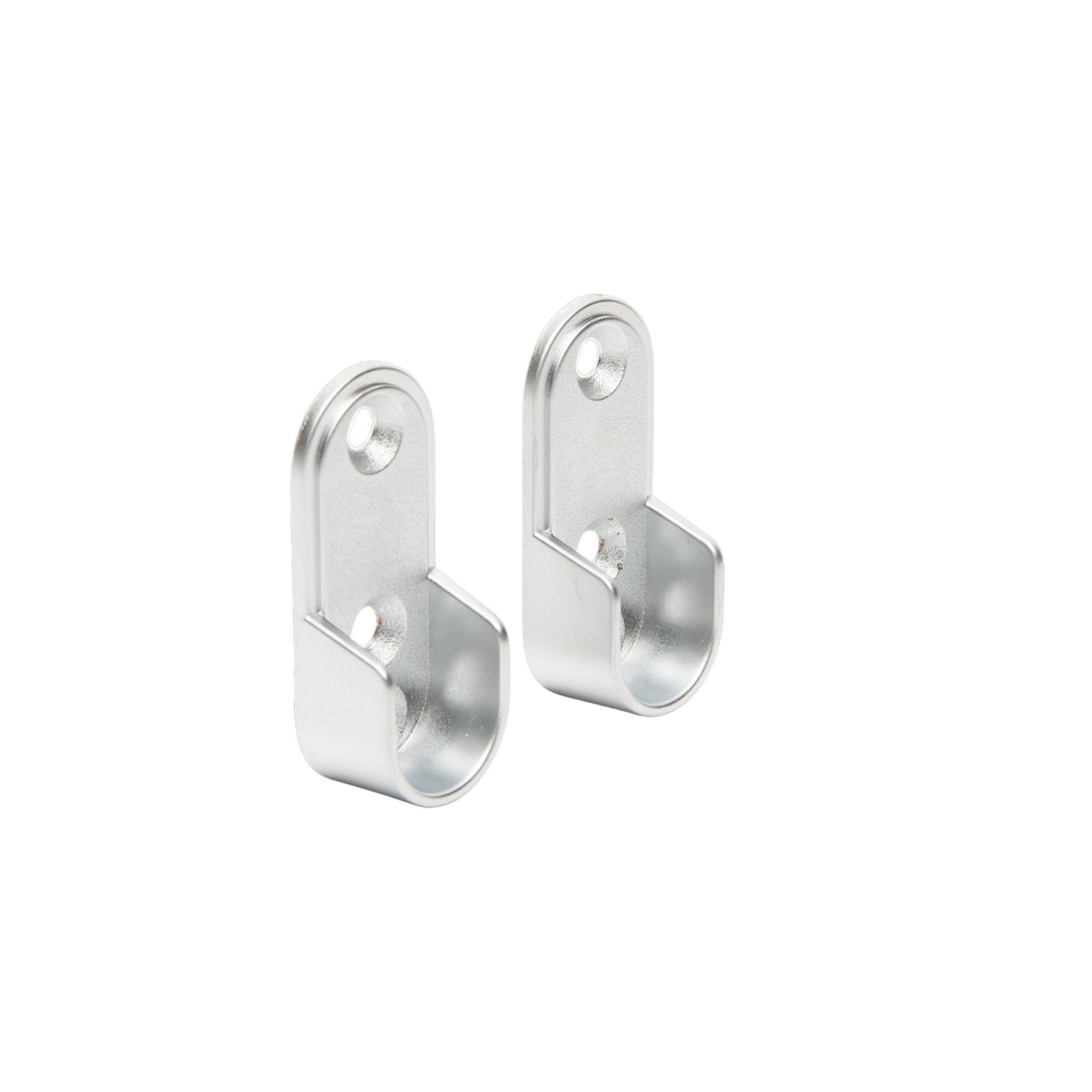 Oval Matte Aluminum Closet Rod Screw-In End Supports