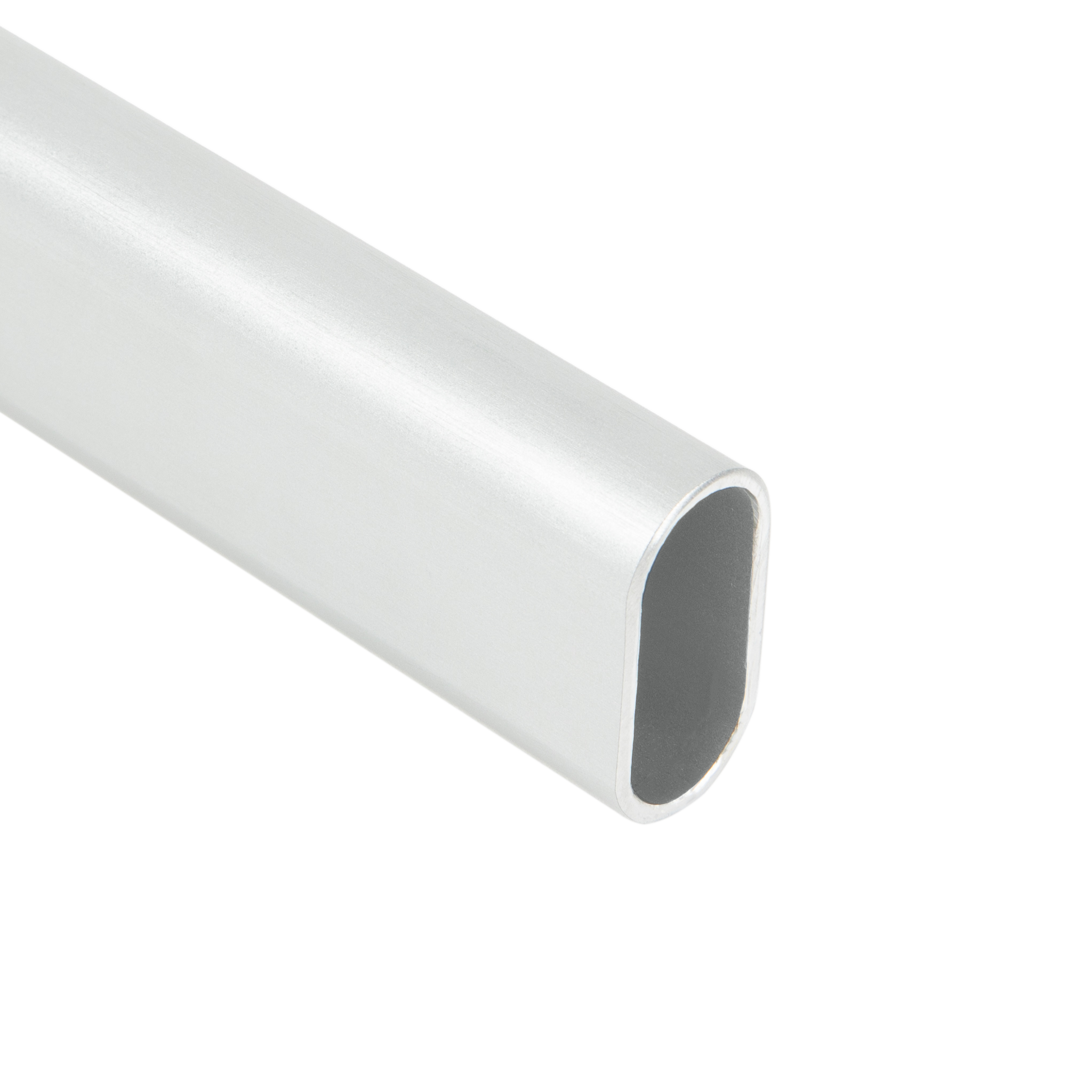 Oval Matte Aluminum Closet Rod