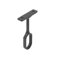 Oval Matte Black Closet Rod Center Support