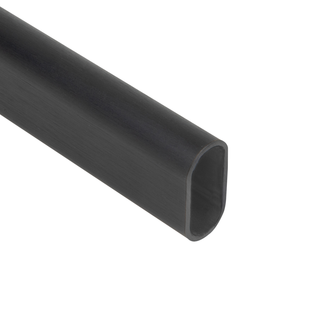 Oval Matte Black Closet Rod