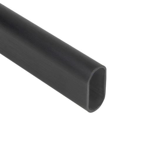 Oval Matte Black Closet Rod