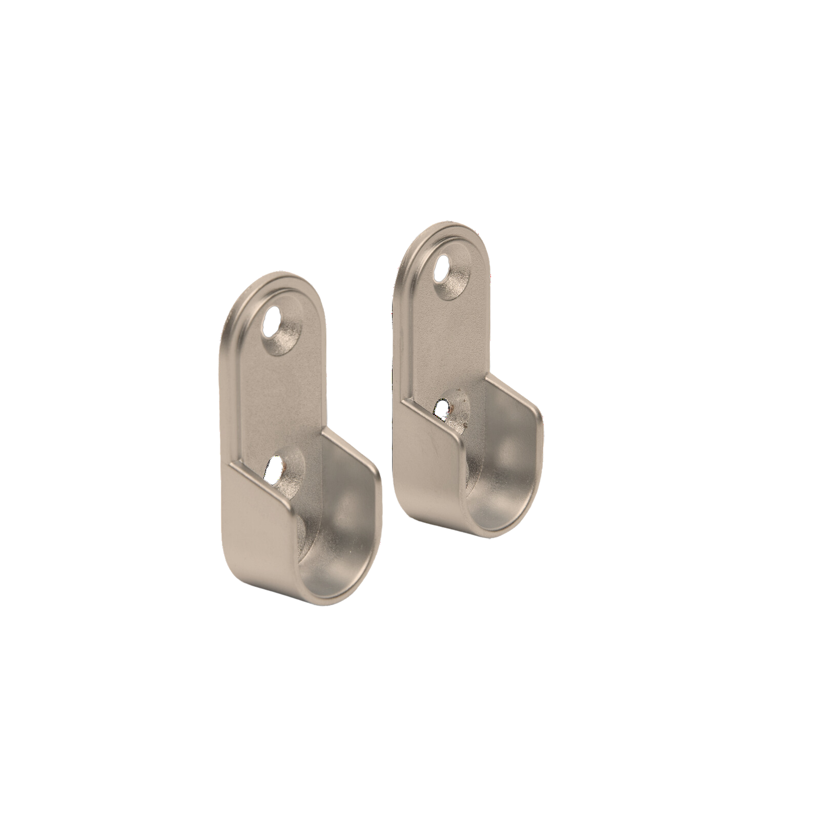 Oval Matte Nickel Closet Rod Screw-In End Supports
