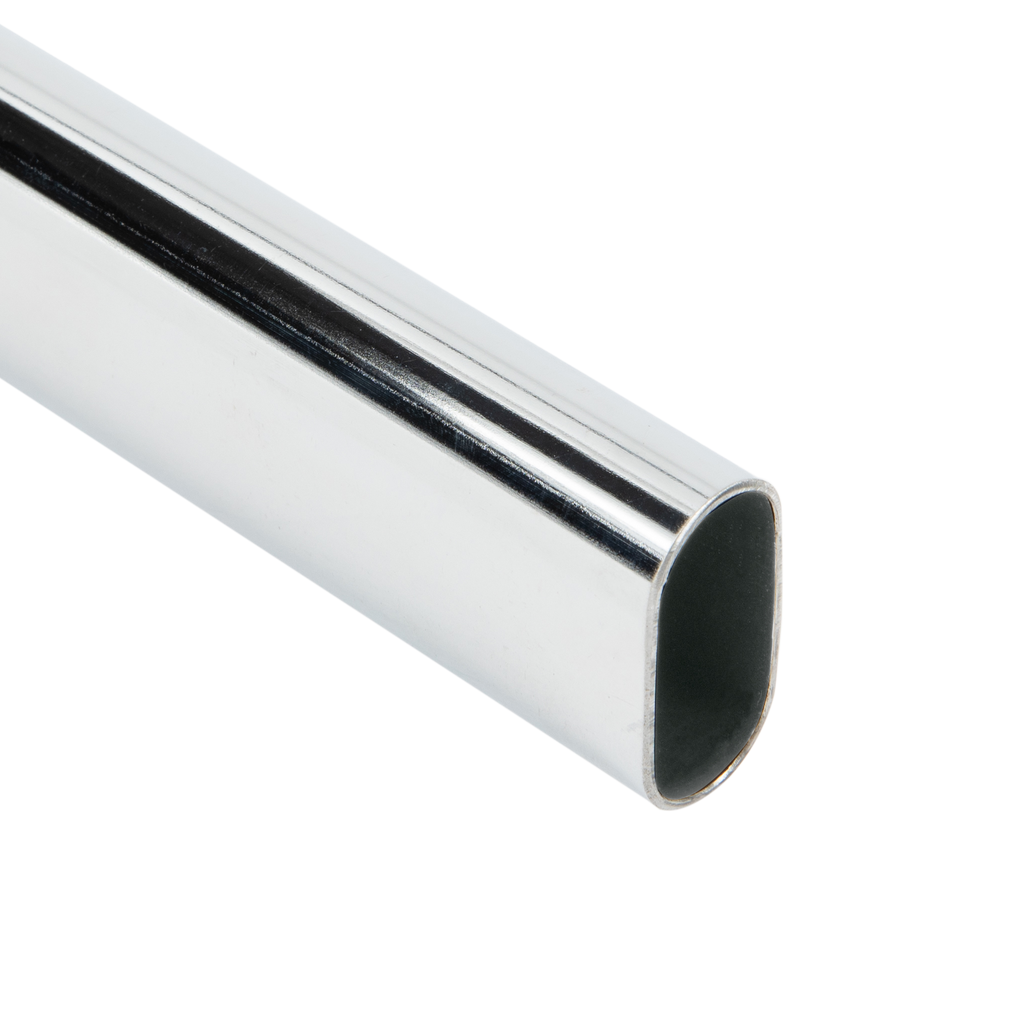 Oval Polished Chrome Closet Rod