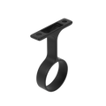 Round Matte Black Closet Rod Center Support