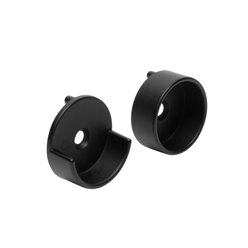 Round Matte Black Closet Rod End Supports