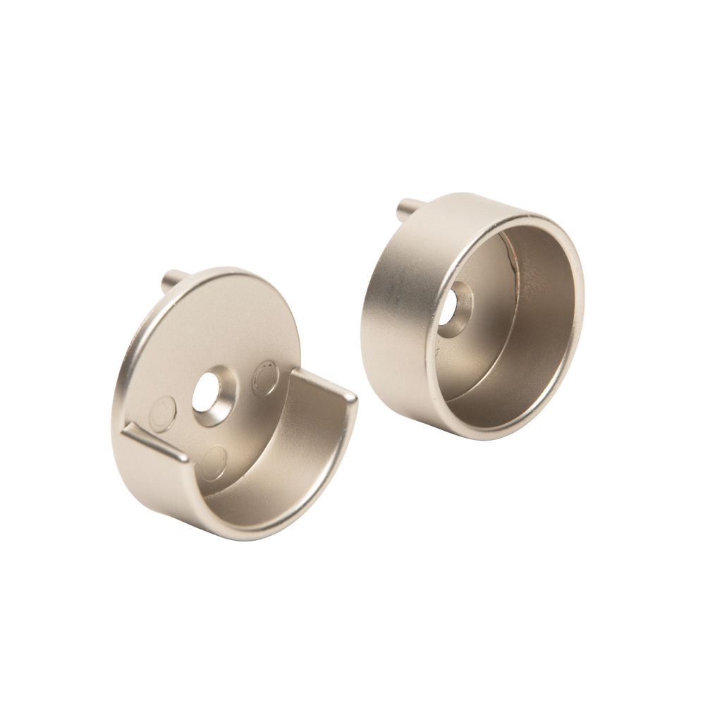 Round Matte Nickel Closet Rod End Supports